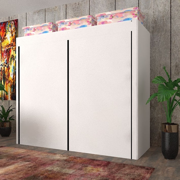 Geniş Hacimli Çift Askılı Gardrop Bez Dolap