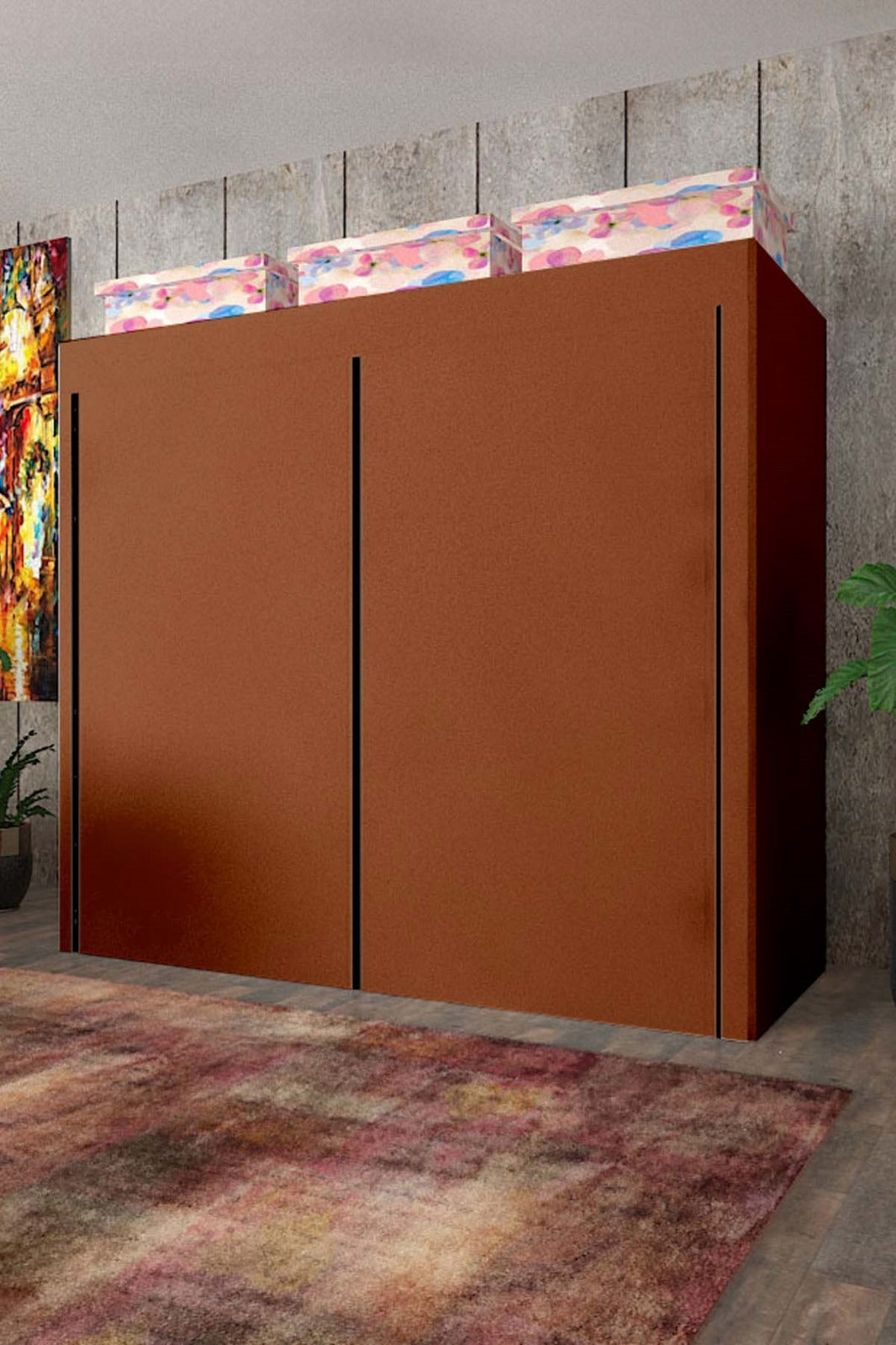 Geniş Hacimli Çift Askılı Gardrop Bez Dolap