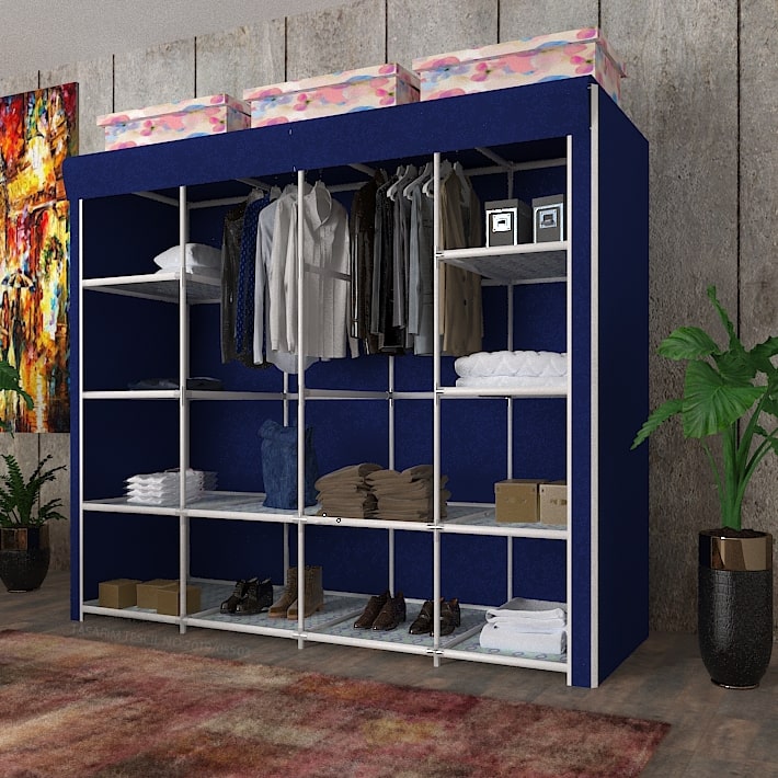 Geniş Hacimli Çift Askılı Gardrop Bez Dolap