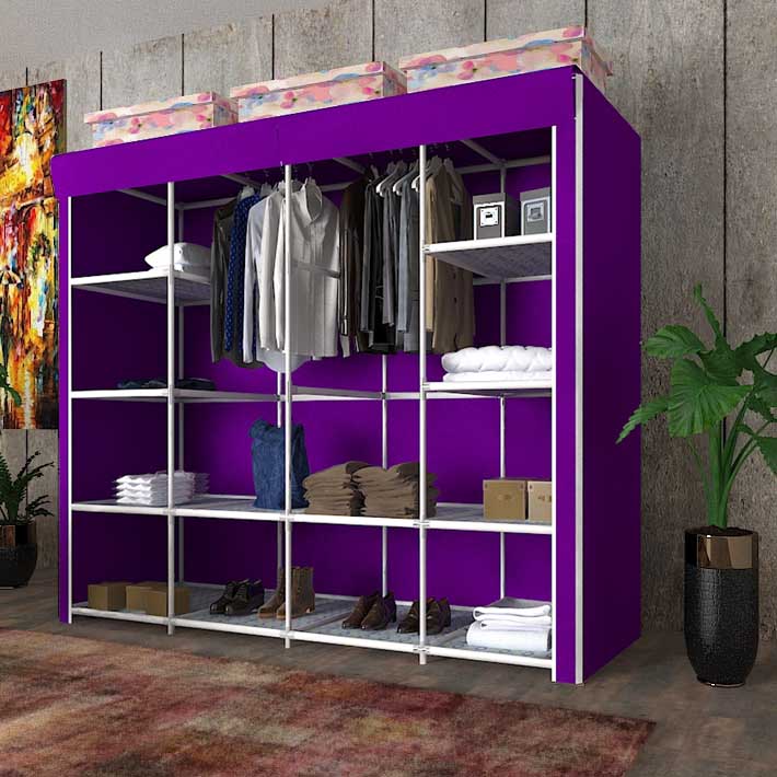 Geniş Hacimli Çift Askılı Gardrop Bez Dolap