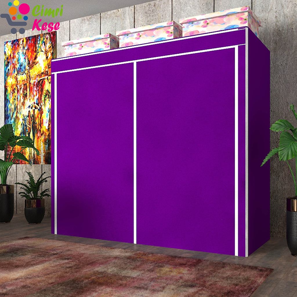 Geniş Hacimli Çift Askılı Gardrop Bez Dolap