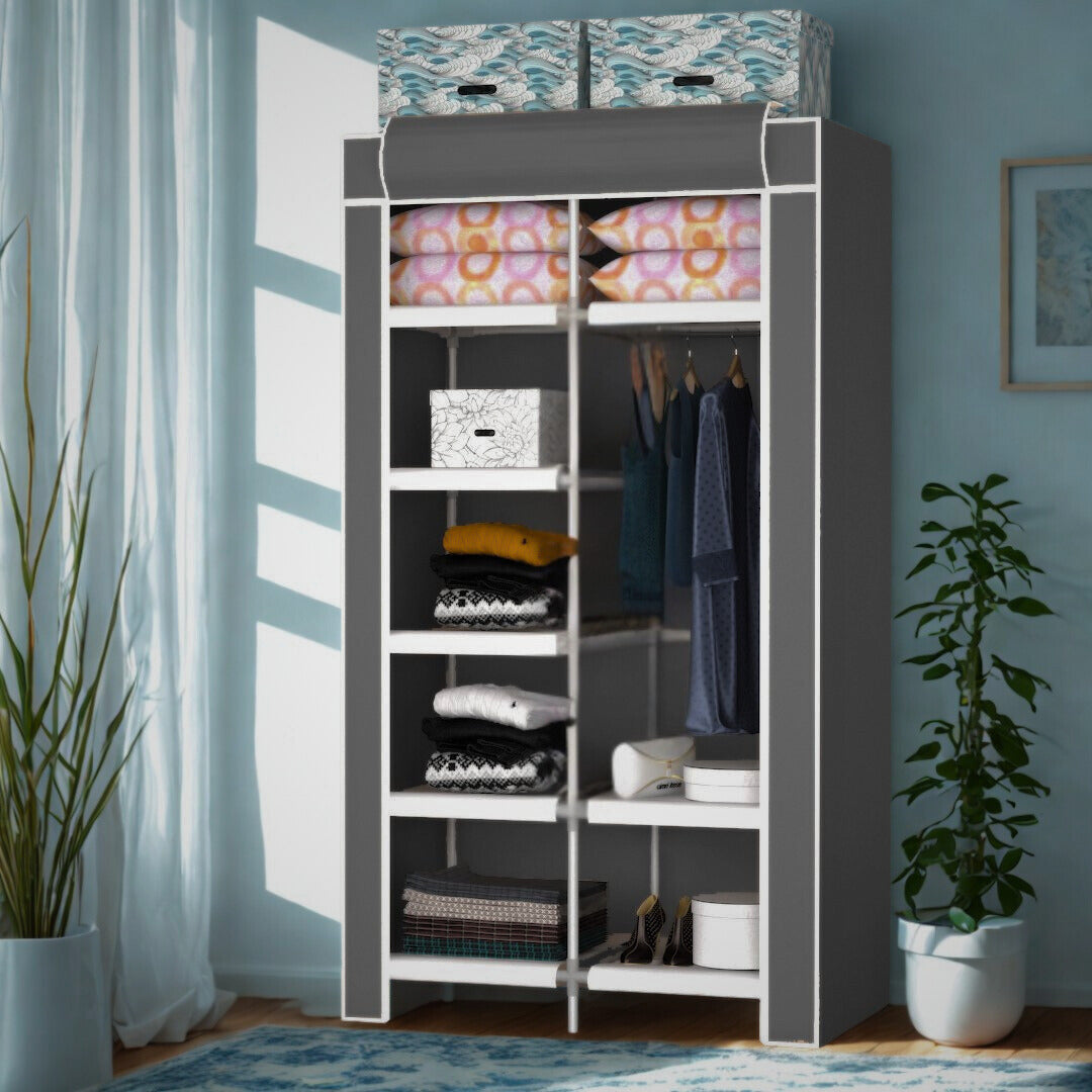 Raflı Askılı Çok Amaçlı Mini Bez Dolap