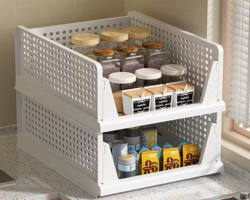 3'lü çok Amaçlı Katlanabilir Kayar Raf,Üst Üste Dizilebilir Dolap Çekmeceleri,Raf Ünitesi,Organizer