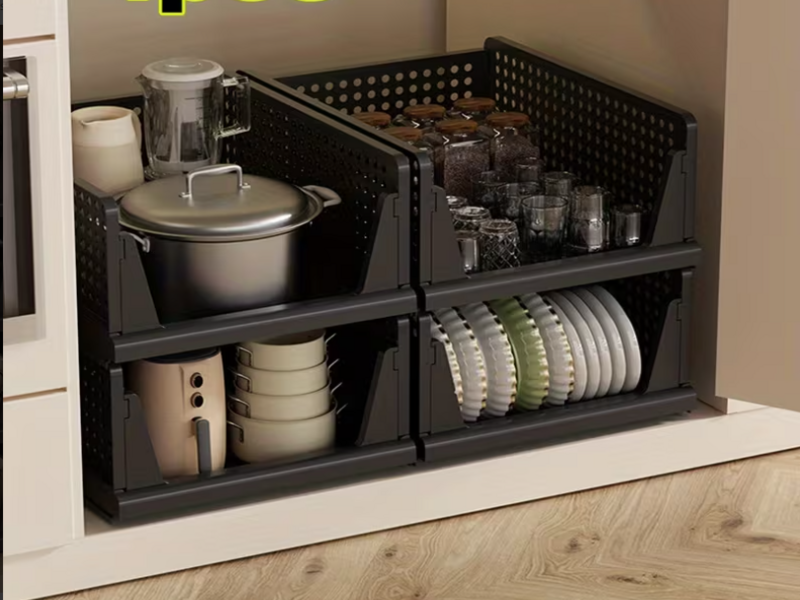 3'lü çok Amaçlı Katlanabilir Kayar Raf,Üst Üste Dizilebilir Dolap Çekmeceleri,Raf Ünitesi,Organizer