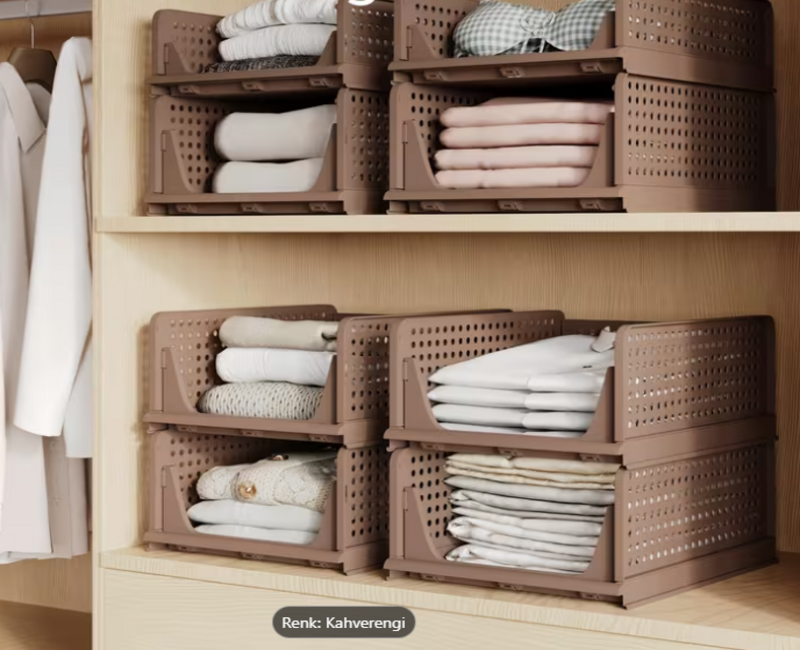 3'lü çok Amaçlı Katlanabilir Kayar Raf,Üst Üste Dizilebilir Dolap Çekmeceleri,Raf Ünitesi,Organizer